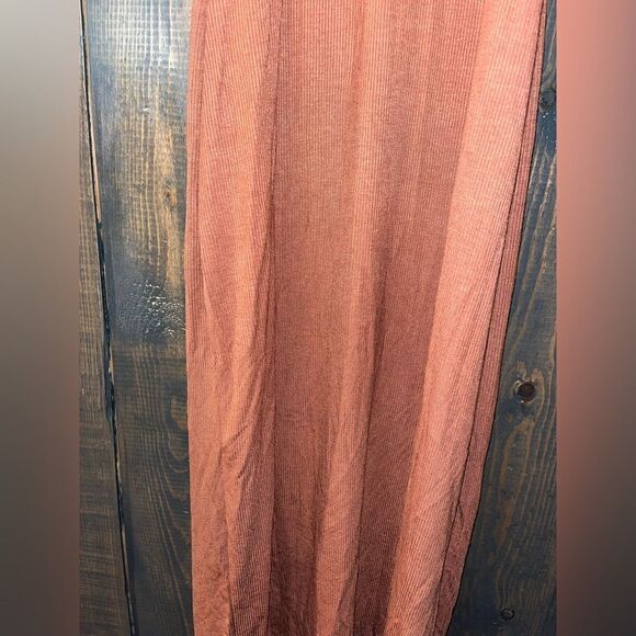 Elegant Terracotta Halter Maxi Dress Ribbed Knit Summer Beach Boho Chic 
F59 - Picture 3 of 13